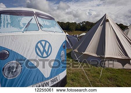 Volkswagon van and tent, music festival; Dorset, England View Large Photo Image Stock Image - Volkswagon van and tent, music festival; Dorset, England. Fotosearch