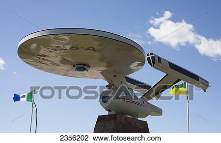 Stock Image - Vulcan's Starship Fx6-1995-A, Replica Of The Starship Enterprise From Gene Roddenberry's Star Trek; Vulcan, Alberta, Canada. Fotosearch