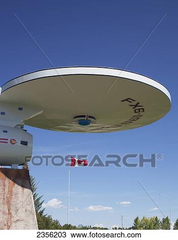 Stock Image - Vulcan's Starship Fx6-1995-A, Replica Of The Starship Enterprise From Gene Roddenberry's Star Trek; Vulcan, Alberta, Canada. Fotosearch