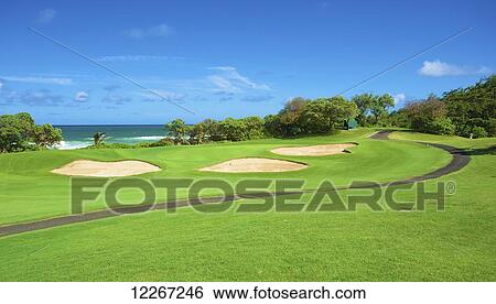 Stock Photograph - Wailau Golf Course; Wailua, Kauai, Hawaii, United States of America. Fotosearch