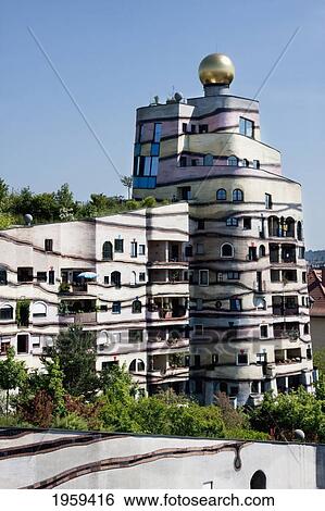 Waldspirale, A Residential Building Complex In Darmstadt, Germany View Large Photo Image Stock Photograph - Waldspirale, A Residential Building Complex In Darmstadt, Germany. Fotosearch
