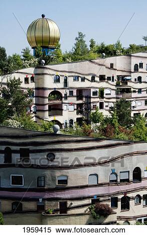 Stock Photography - Waldspirale, A Residential Building Complex In Darmstadt, Germany. Fotosearch