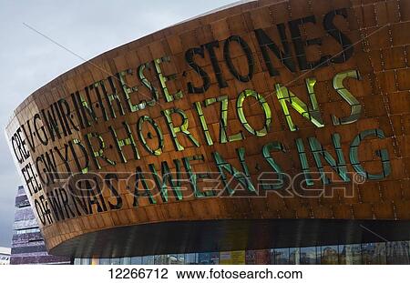 Stock Image - Wales Millennium Centre; Cardiff, Wales. Fotosearch
