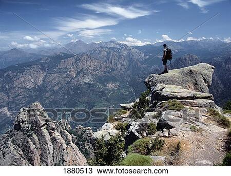 Walker Admiring The View From The Top Of Capo D'orto, Corsica View Large Photo Image Stock Image - Walker Admiring The View From The Top Of Capo D'orto, Corsica. Fotosearch
