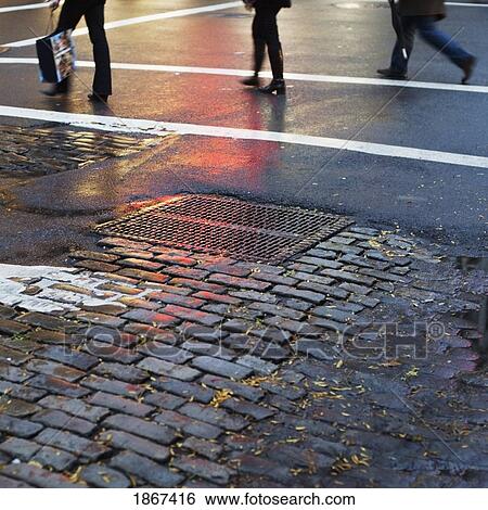 Walking In A Cross Walk; New York City, Usa View Large Photo Image Stock Photograph - Walking In A Cross Walk; New York City, Usa. Fotosearch