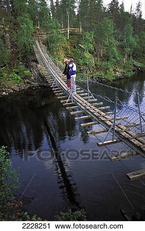 Stock Image - Walking On The Karhunkierros Trek In Oulanka Park, Kuusamo, North Finland. Fotosearch