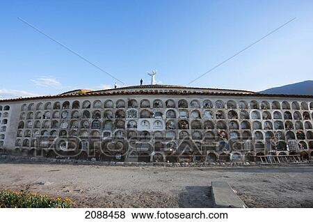 Stock Photo - Wall Of Niches Of The Yungay Cemetery, Yungay, Ancash, Peru. Fotosearch