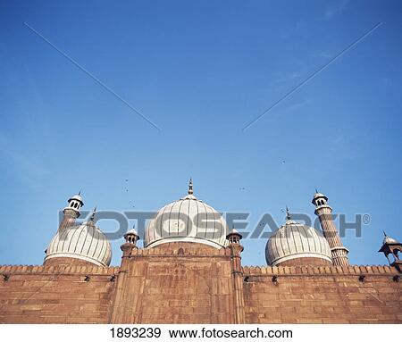 Stock Photo - Walls, Domes And Minarets Of Jama Masjid. Fotosearch