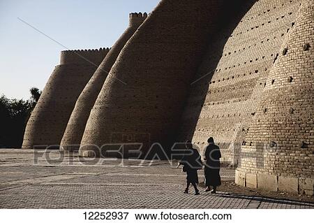 Stock Photo - Walls of the Ark Fortress, Old Town; Bukhara, Uzbekistan. Fotosearch