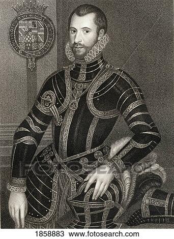 Stock Image - Walter Devereux 1St Earl Of Essex, 1541-1576 Viscount Hereford, Lord Ferrers, Lord Bourchier English Soldier From The Book ÃƒÂ¢Ã¢â€šÂ¬Ã…â€œLodgeÃƒÂ¢Ã¢â€šÂ¬Ã¢â€žÂ¢S British PortraitsÃƒÂ¢Ã¢â€šÂ¬Ã‚Â Published London 1823.. Fotosearch