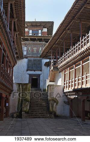 Stock Photo - Wangdue Dzong; Wangdue Phodrang District Bhutan. Fotosearch