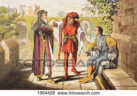 Stock Photo - Warwick Speaks In King Henry Vi Act Ii, Scene Ii, By William Shakespeare. Be We The First That Shall Salute Our Rightful Sovereign. Drawn And Etched By Robert Dudley. From The Illustrated Library Shakspeare, Published London 1890.. Fotosearch