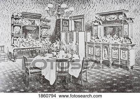 Picture - Washington Dc United States Of America Family Dining Room Of The White House In 1890 S. Fotosearch