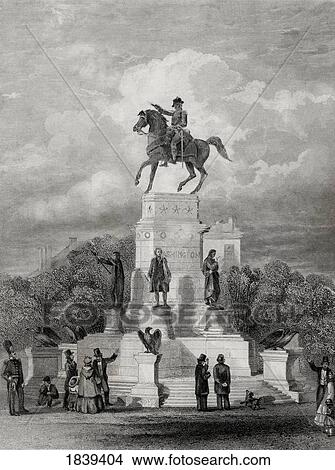 Washington Monument At Richmond Virginia Usa George Washington 1732-1799 First President Of The United States From A 19Th Century Print Engraved By J Rogers After Wageman View Large Photo Image Picture - Washington Monument At Richmond Virginia Usa George Washington 1732-1799 First President Of The United States From A 19Th Century Print Engraved By J Rogers After Wageman. Fotosearch
