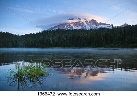 Washington, Mount Rainier National Park, Mount Rainier And Reflection Lake. View Large Photo Image Stock Image - Washington, Mount Rainier National Park, Mount Rainier And Reflection Lake.. Fotosearch