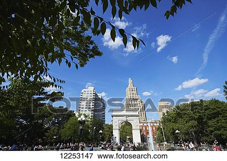 Washington Square Arch in Washington Square Park; New York City, New York, United States of America View Large Photo Image Stock Photo - Washington Square Arch in Washington Square Park; New York City, New York, United States of America. Fotosearch