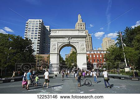 Washington Square Arch in Washington Square Park; New York City, New York, United States of America View Large Photo Image Stock Photograph - Washington Square Arch in Washington Square Park; New York City, New York, United States of America. Fotosearch