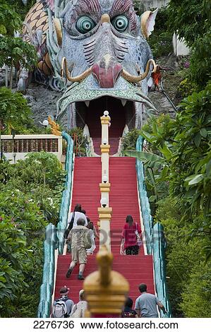 Stock Photograph - Wat Ban Tham, or The Dragon Temple; Kanchanaburi, Thailand. Fotosearch