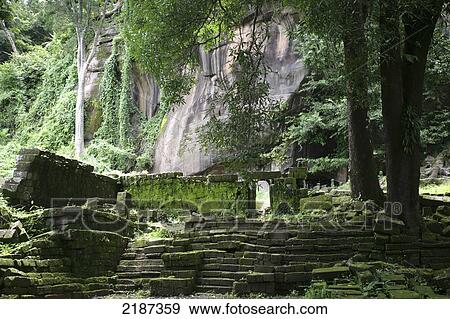 Stock Photo - Wat Phu Khmer Temple; Champasak Province, Laos. Fotosearch