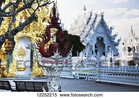 Stock Photography - Wat Rong Khun temple; Chiang Rai, Thailand. Fotosearch