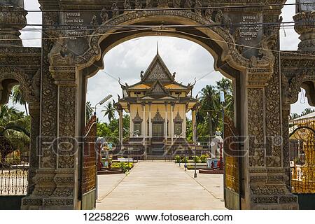 Stock Photograph - Wat Slaketh; Battambang, Cambodia. Fotosearch