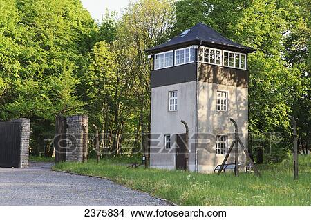 Watchtower at the memorial site, Buchenwald Concentration Camp, Germany View Large Photo Image Picture - Watchtower at the memorial site, Buchenwald Concentration Camp, Germany. Fotosearch