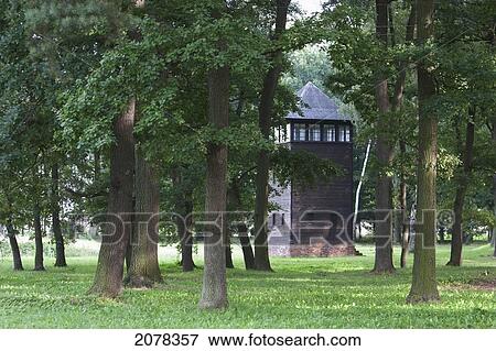 Watchtower On The Perimeter Of The Men's Barracks, Auschwitz-Birkenau Concentration Camp, Oswiecim, Malopolska, Poland View Large Photo Image Stock Photo - Watchtower On The Perimeter Of The Men's Barracks, Auschwitz-Birkenau Concentration Camp, Oswiecim, Malopolska, Poland. Fotosearch