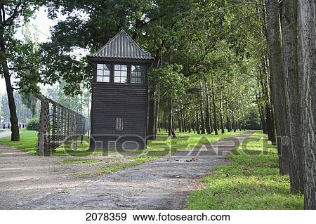 Watchtower On The Perimeter Of The Men's Barracks, Auschwitz-Birkenau Concentration Camp, Oswiecim, Malopolska, Poland View Large Photo Image Stock Photo - Watchtower On The Perimeter Of The Men's Barracks, Auschwitz-Birkenau Concentration Camp, Oswiecim, Malopolska, Poland. Fotosearch