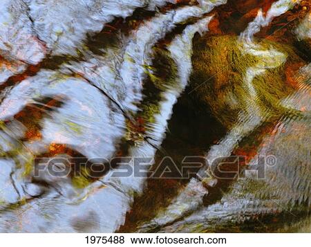 Stock Photo - Water Abstract 25, Massachusetts, Seekonk, Caratunk Wildlife Refuge, Ripples And Reflections On Water Surface.. Fotosearch