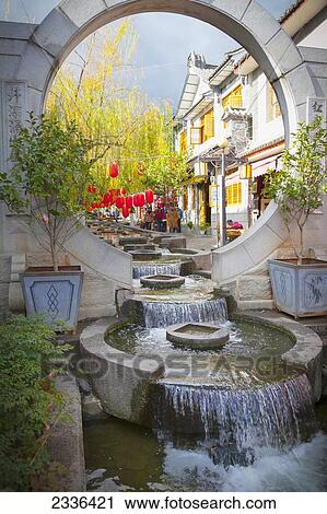 Water Cascades Through Chinese Architectural Features; Dali, Yunnan Province, China View Large Photo Image Stock Image - Water Cascades Through Chinese Architectural Features; Dali, Yunnan Province, China. Fotosearch