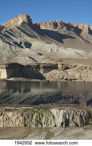 Stock Image - Water Cascading Down The Travertine Walls Of Band-I-Haibat (Dam Of Awe), Band-I-Amir, Bamian Province, Afghanistan. Fotosearch
