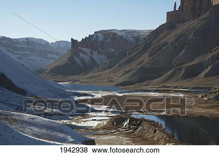 Stock Photo - Water Cascading Down The Travertine Walls Of Band-I-Haibat (Dam Of Awe), Band-I-Amir, Bamian Province, Afghanistan. Fotosearch