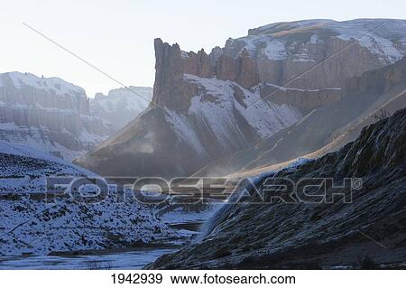 Stock Photo - Water Cascading Down The Travertine Walls Of Band-I-Haibat (Dam Of Awe), Band-I-Amir, Bamian Province, Afghanistan. Fotosearch