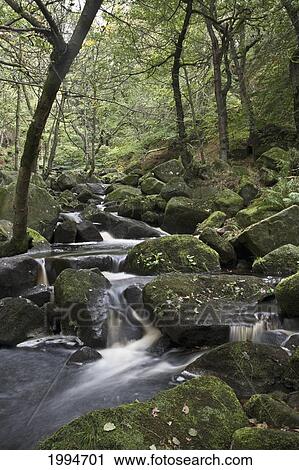 Water Flowing Over Moss Covered Rocks In Peak District National Park; Derbyshire England View Large Photo Image Stock Image - Water Flowing Over Moss Covered Rocks In Peak District National Park; Derbyshire England. Fotosearch
