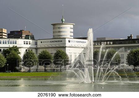 Water Fountain And Buildings Along The Water; Bergen Norway View Large Photo Image Stock Image - Water Fountain And Buildings Along The Water; Bergen Norway. Fotosearch
