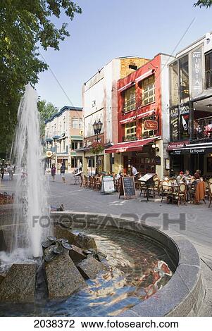 Water Fountain And Street In Old Montreal; Montreal Quebec Canada View Large Photo Image Stock Image - Water Fountain And Street In Old Montreal; Montreal Quebec Canada. Fotosearch