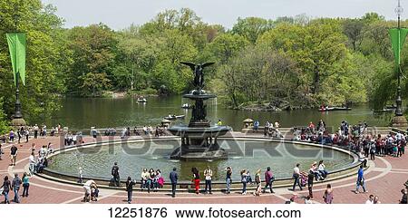 Stock Photograph - Water fountain in a park; New York City, New York, United States of America. Fotosearch