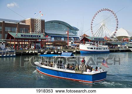 Water Taxis And Boats At Navy Pier, Chicago, Illinois, Usa View Large Photo Image Stock Image - Water Taxis And Boats At Navy Pier, Chicago, Illinois, Usa. Fotosearch