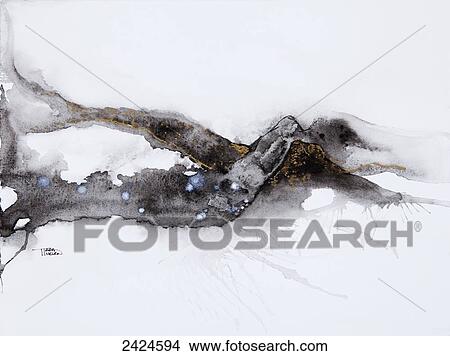 Watercolour painting of an abstract black shape on a white background View Large Photo Image Picture - Watercolour painting of an abstract black shape on a white background. Fotosearch