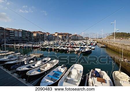 Stock Image - Watercrafts At Lekeitio Harbor, Basque Country, Spain. Fotosearch