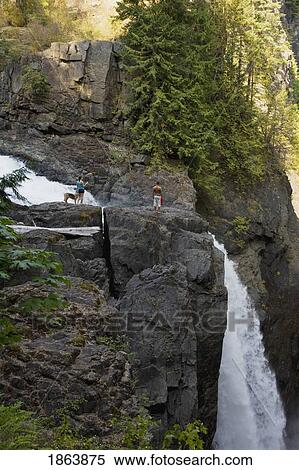Stock Photography - Waterfall, Elk Falls Provincial Park; British Columbia, Canada. Fotosearch