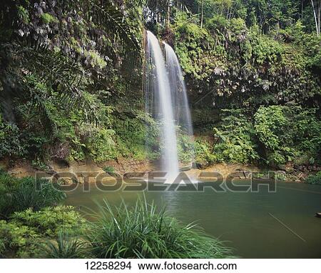 Waterfall in the jungle; Sarawak View Large Photo Image Picture - Waterfall in the jungle; Sarawak. Fotosearch