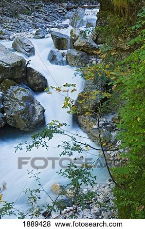 Waterfall In Triglav National Park. View Large Photo Image Stock Photo - Waterfall In Triglav National Park.. Fotosearch