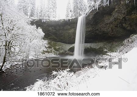 Waterfall In Winter View Large Photo Image Stock Image - Waterfall In Winter. Fotosearch