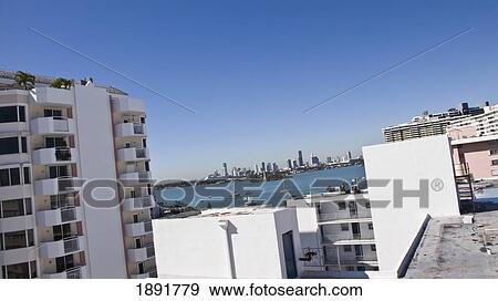 Waterfront Apartment Buildings View Large Photo Image Stock Photo - Waterfront Apartment Buildings. Fotosearch