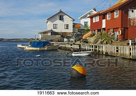 Waterfront House On Gullholmen Island, Bohuslan Archipelago, Sweden View Large Photo Image Stock Image - Waterfront House On Gullholmen Island, Bohuslan Archipelago, Sweden. Fotosearch