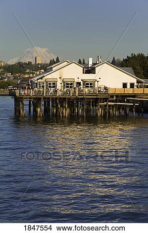 Waterfront Restaurant; Tacoma, Washington State, Usa View Large Photo Image Picture - Waterfront Restaurant; Tacoma, Washington State, Usa. Fotosearch