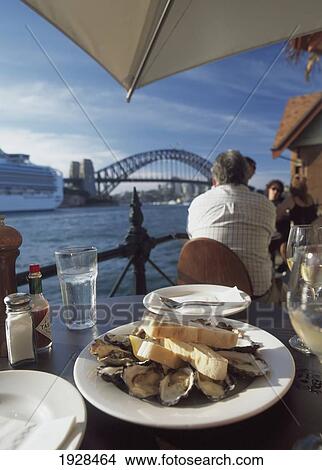Picture - Waterfront Restaurant With Oysters. Fotosearch