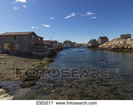 Waterfront Shacks In Fishing Village; Peggys Cove, Nova Scotia, Canada View Large Photo Image Stock Photo - Waterfront Shacks In Fishing Village; Peggys Cove, Nova Scotia, Canada. Fotosearch