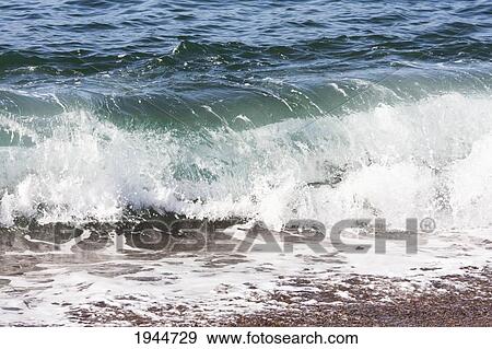 Stock Photo - Waves By The San Lorenzo Penguin Colony, Peninsula Valdes, Chubut, Argentina. Fotosearch